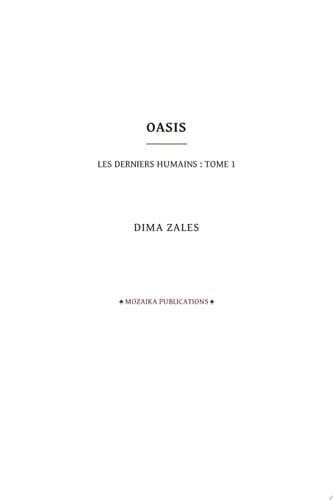 Oasis (Les Derniers Humains : Tome 1) - Cover