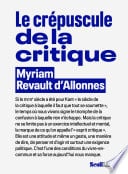 Le Crépuscule de la critique - Cover