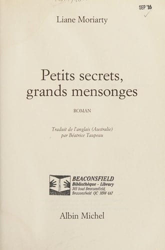 Petits secrets, grands mensonges - Cover