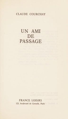 Un Ami de passage - Cover