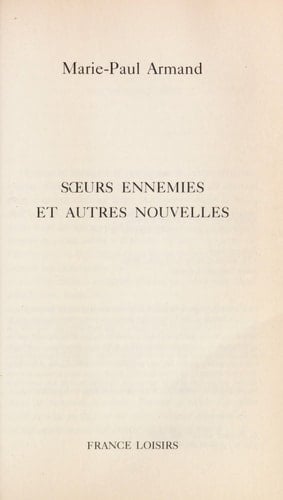 Soeurs ennemies et autres nouvelles - Cover