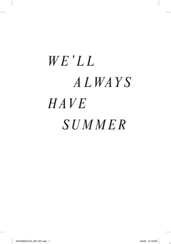 We'll Always Have Summer - Cover