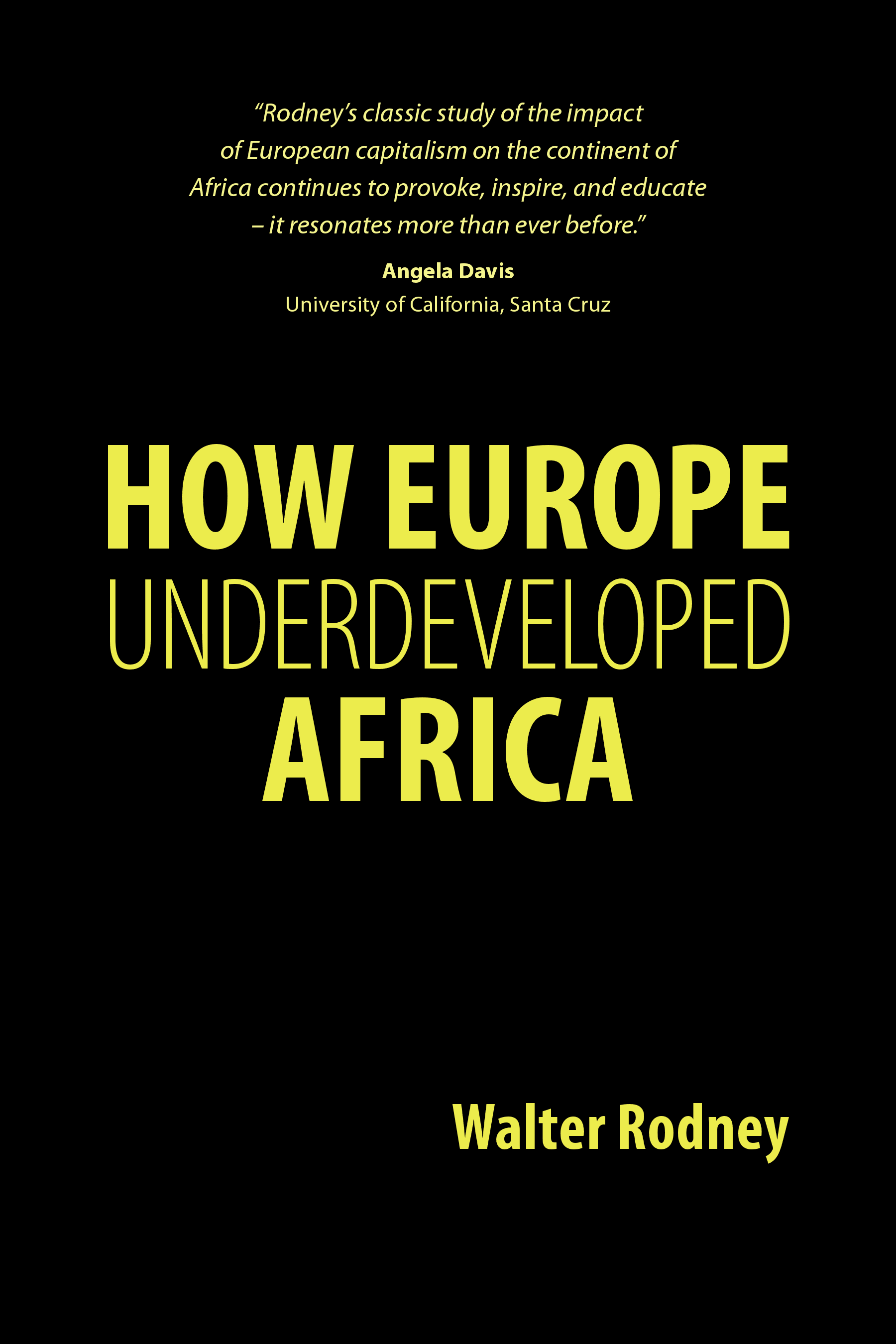 How Europe Underdeveloped Africa - Cover