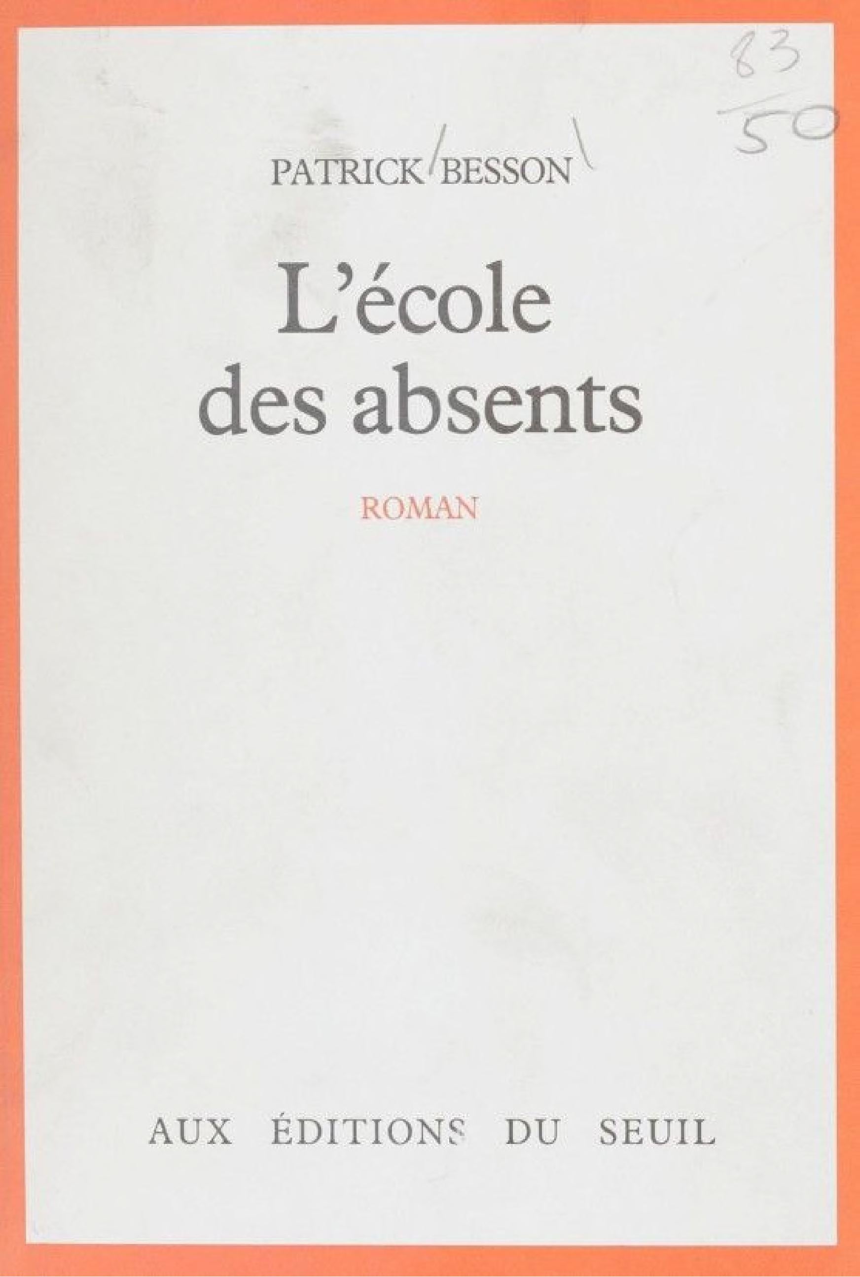 L'École des absents - Cover