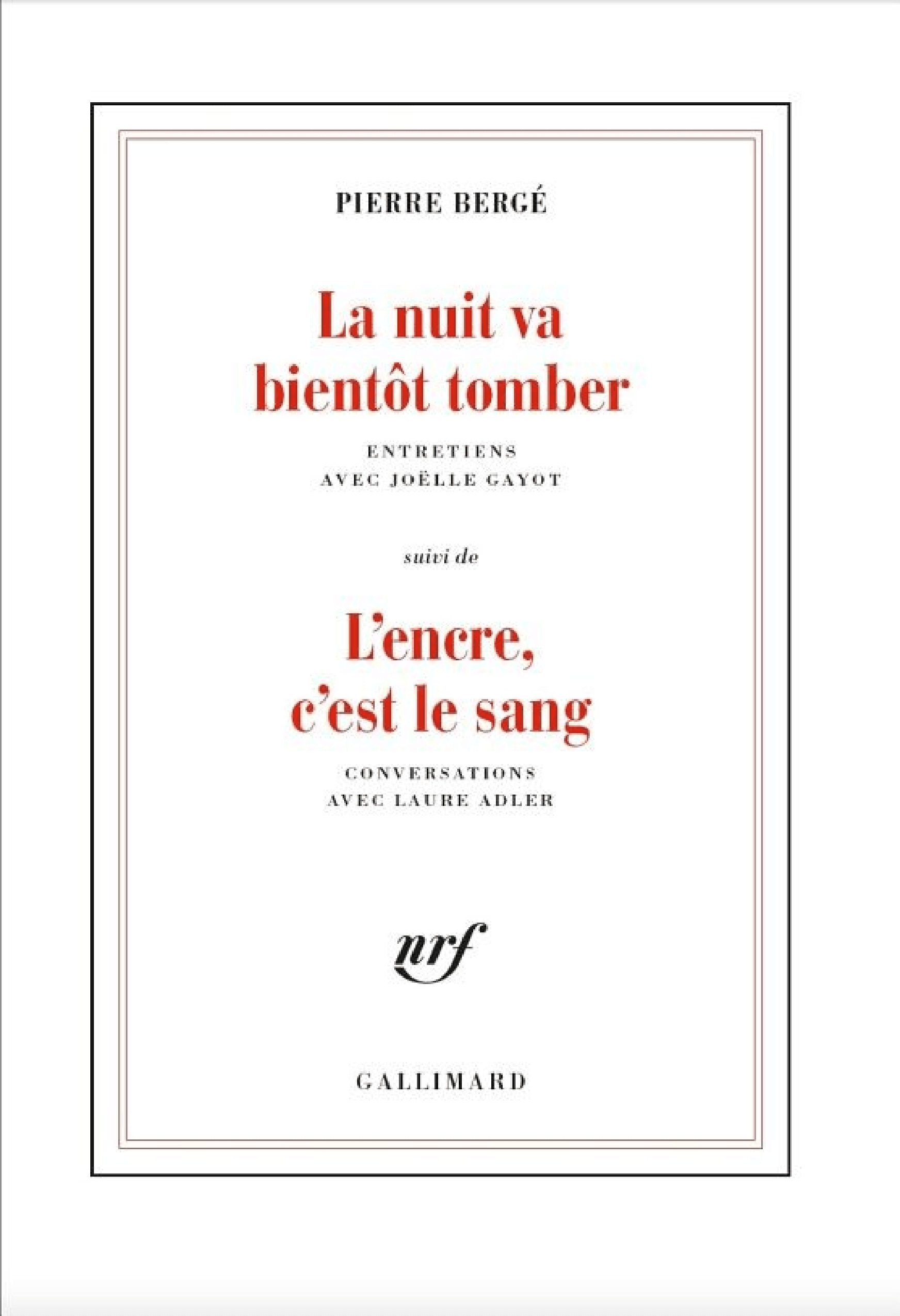 La Nuit va bientôt tomber suivi de L’encre, c’est le sang - Cover