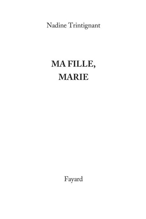 Ma fille, Marie - Cover