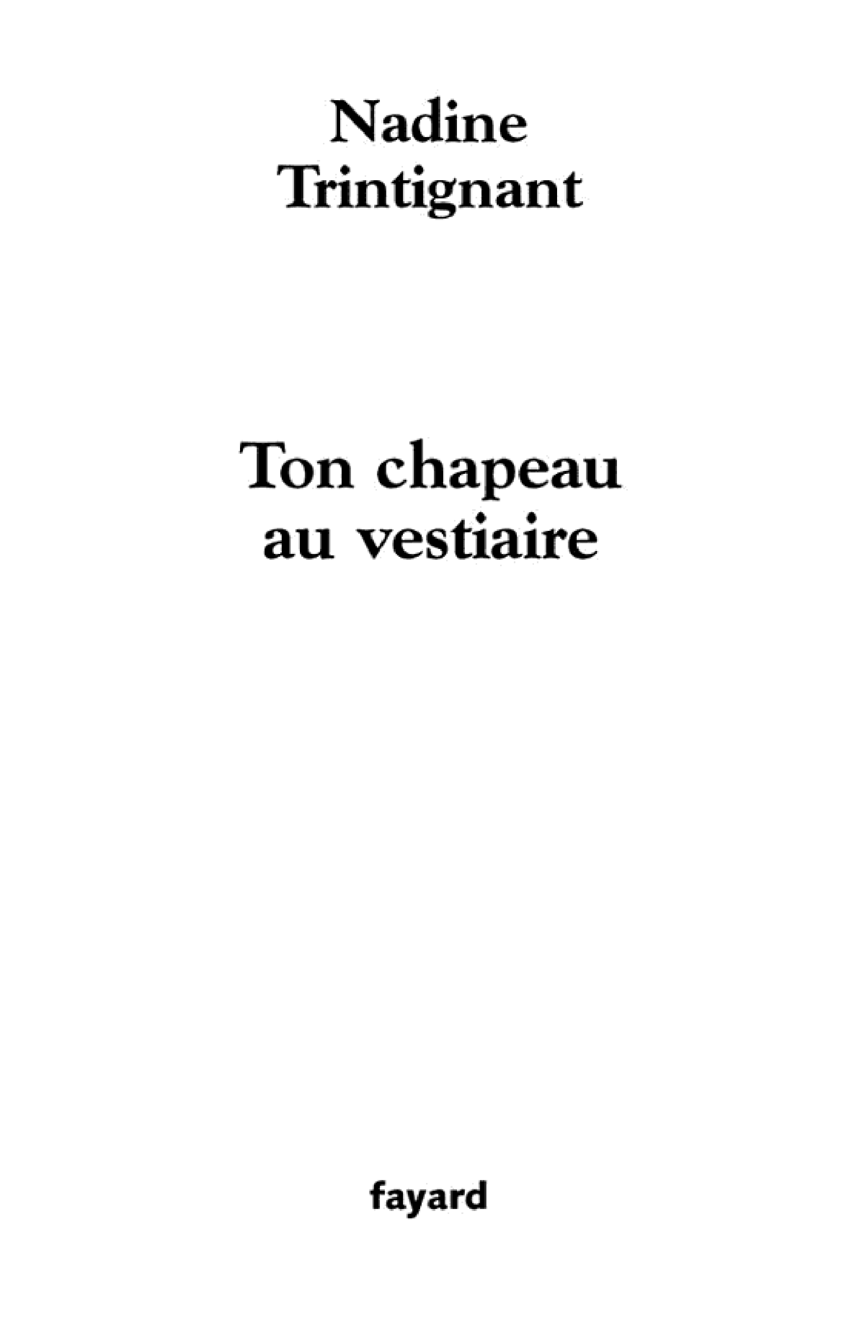 Ton chapeau au vestiaire - Cover