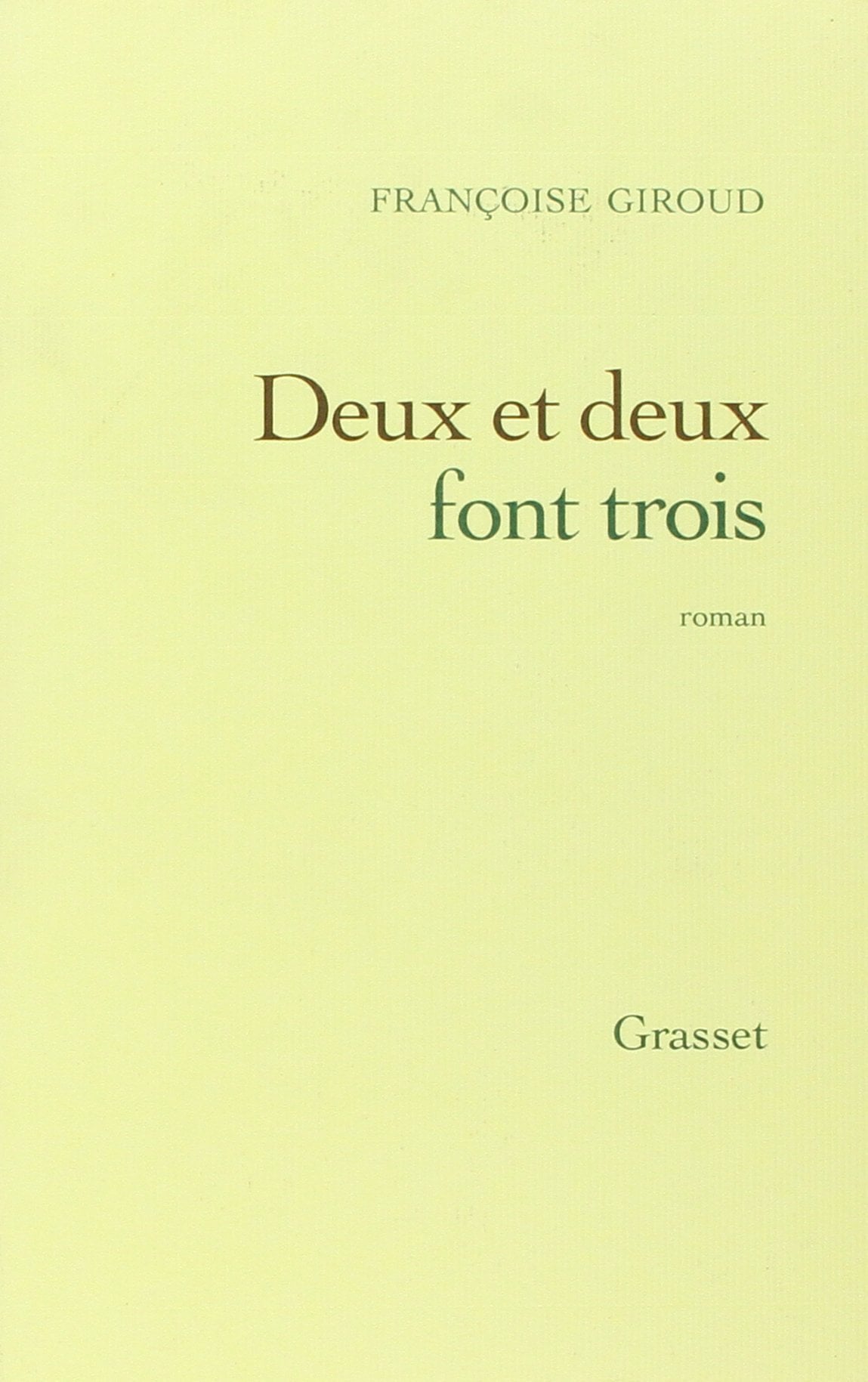 Deux et deux font trois - Cover