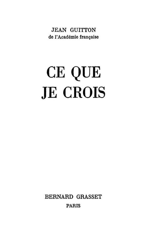 Ce que je crois - Cover