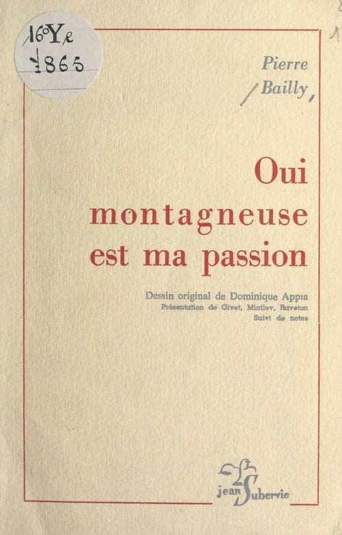 Oui montagneuse est ma passion - Cover