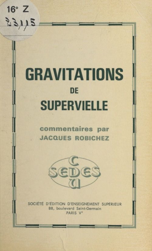 Gravitations, de Supervielle - Cover