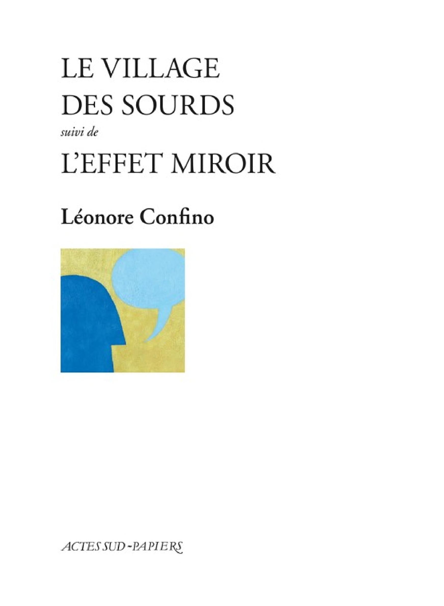 Le Village des sourds suivi de L'Effet miroir - Cover