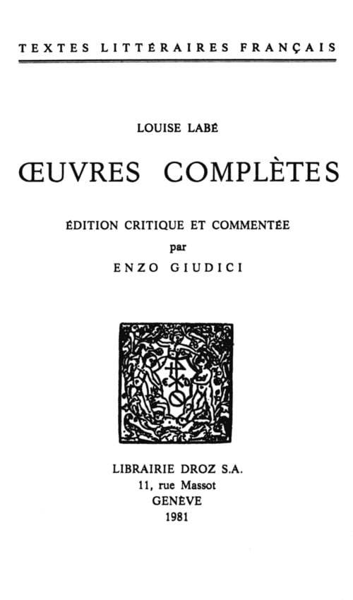 Œuvres complètes - Cover