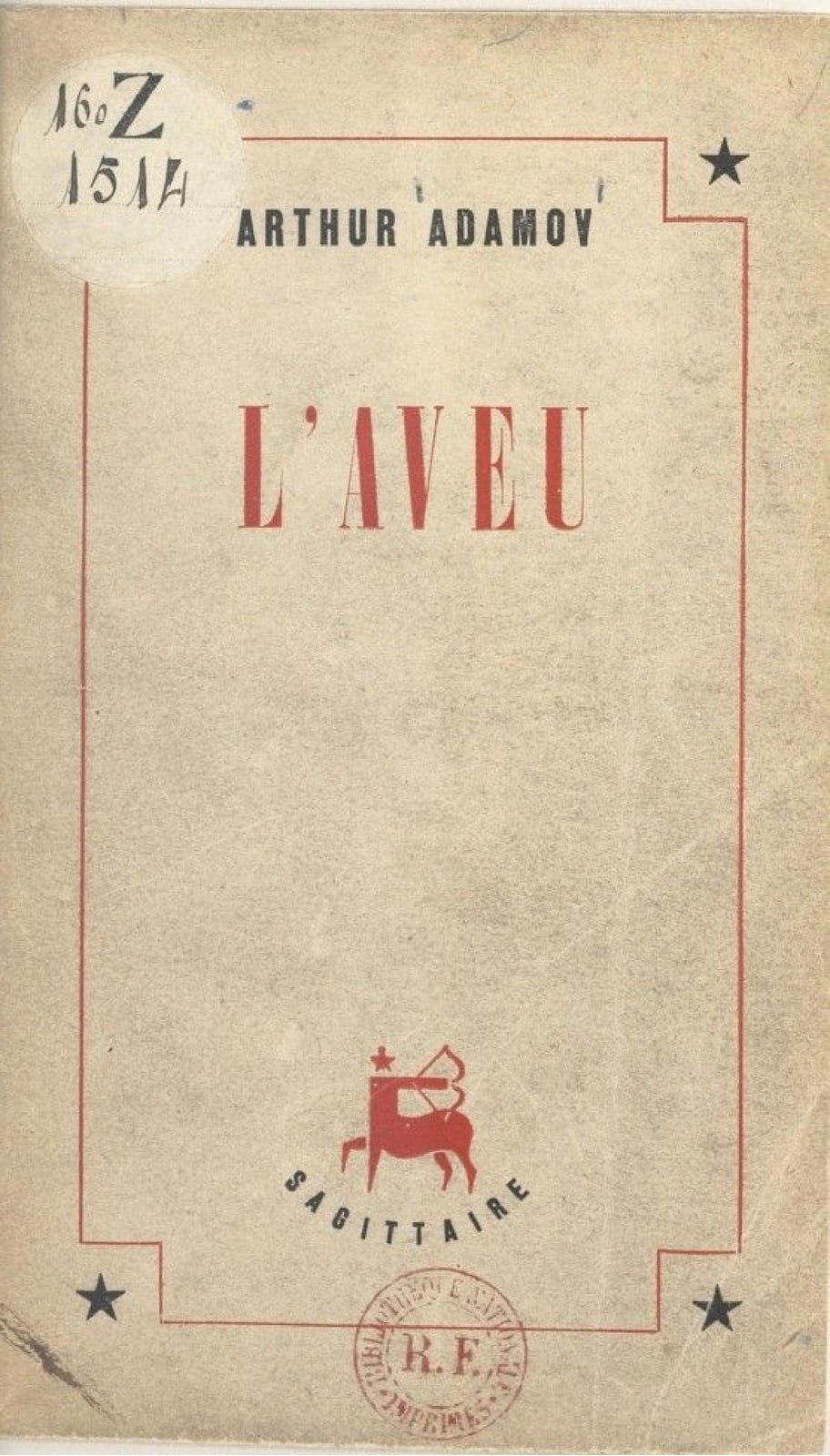 L'aveu - Cover