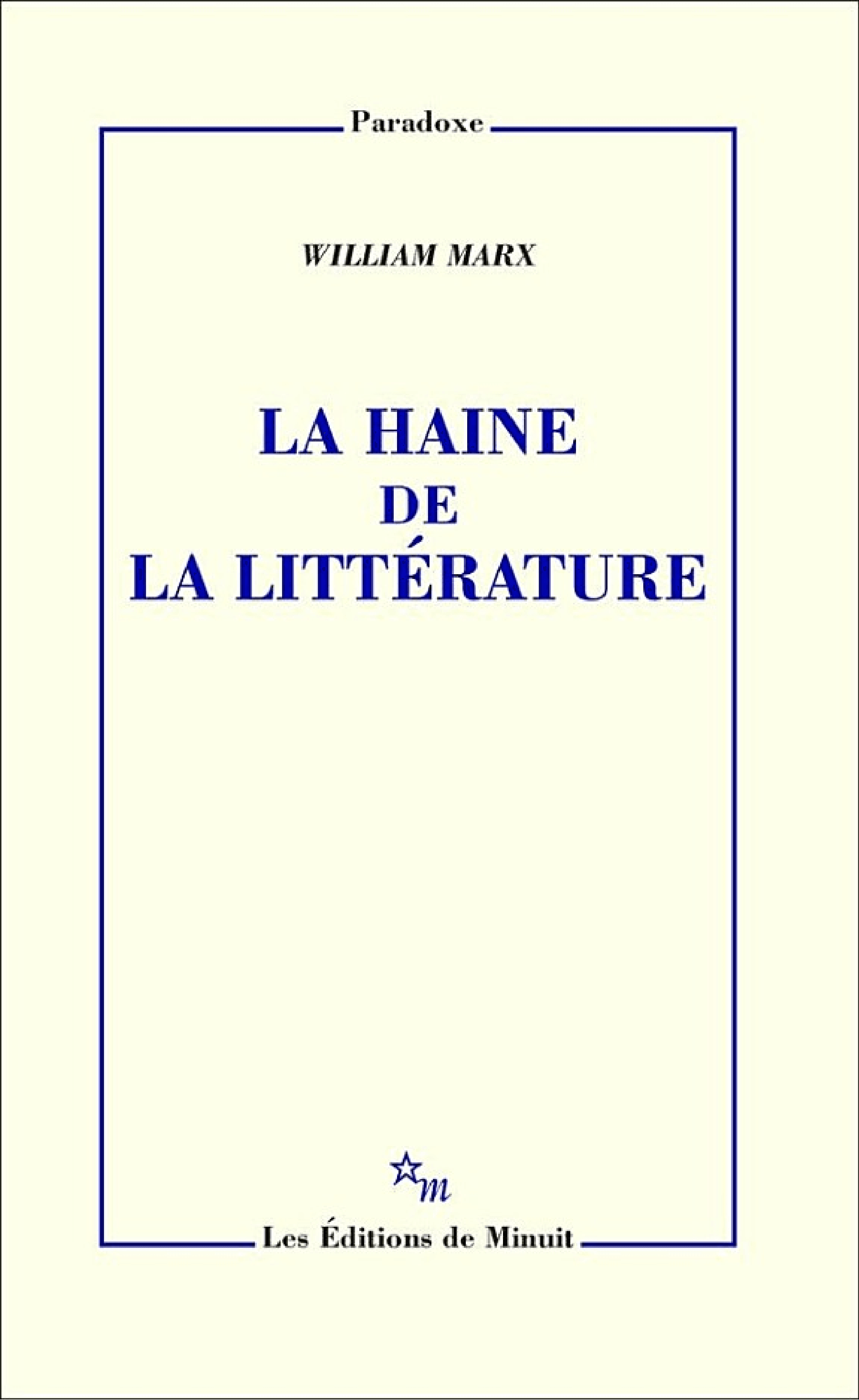 La Haine de la littérature - Cover