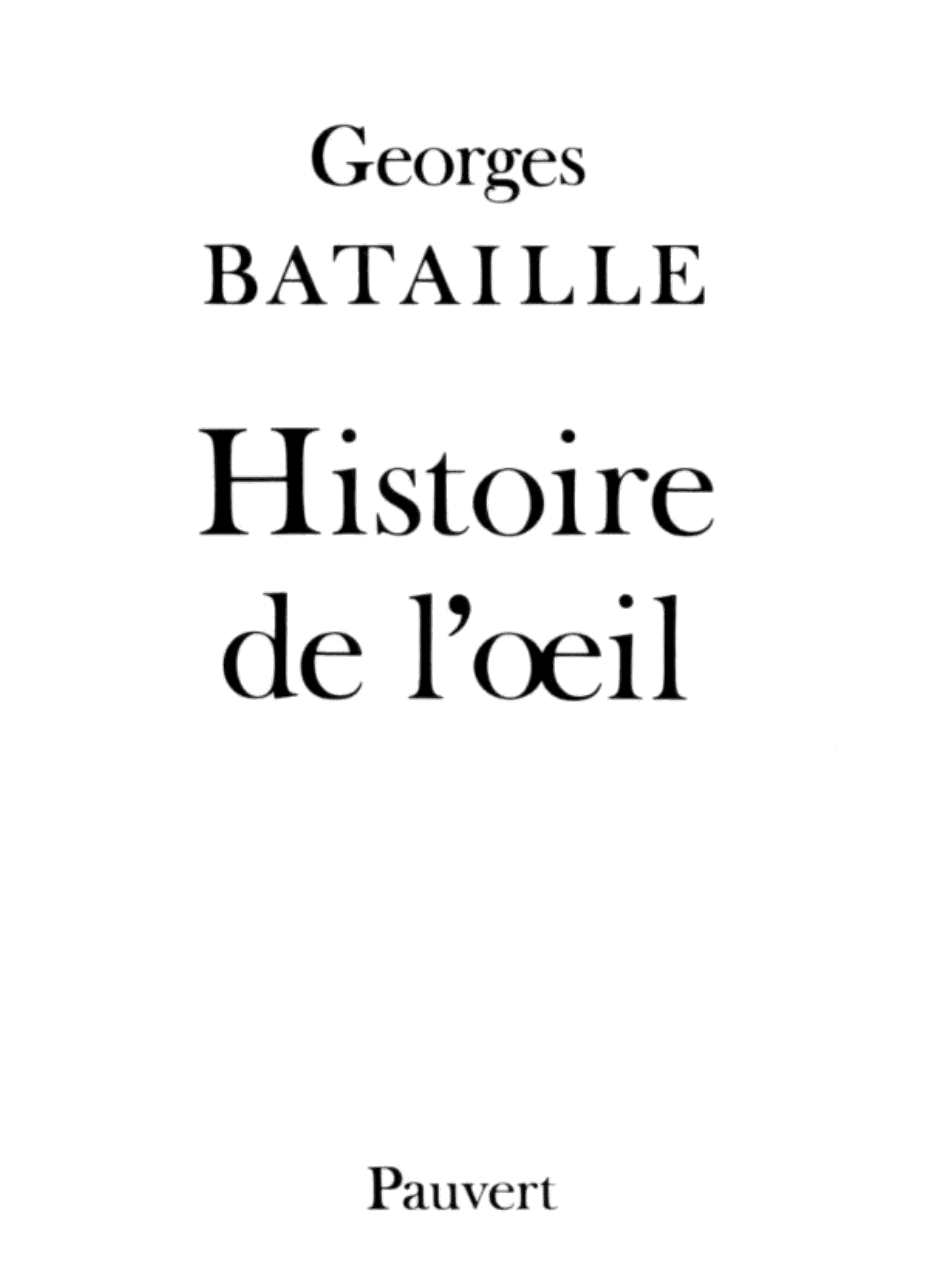 Histoire de l'oeil - Cover