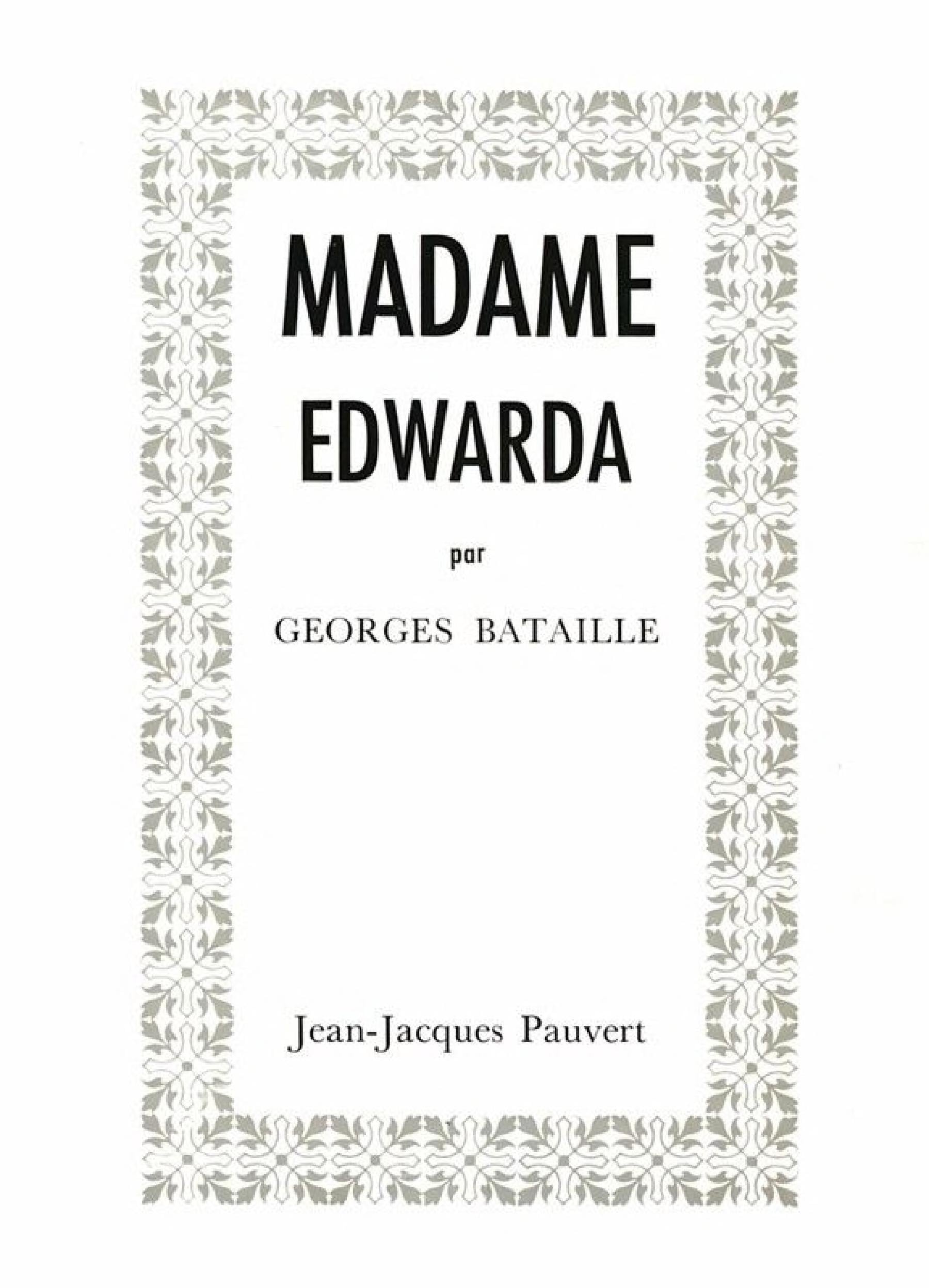 Madame Edwarda - Cover