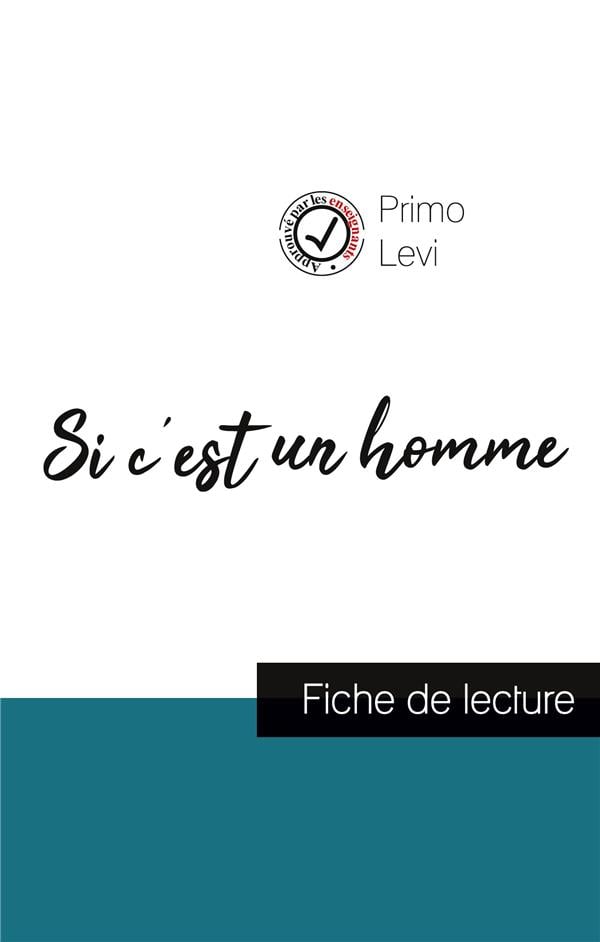 Si c'est un homme de Primo Levi (fiche de lecture et analyse complète de l'oeuvre) - Cover