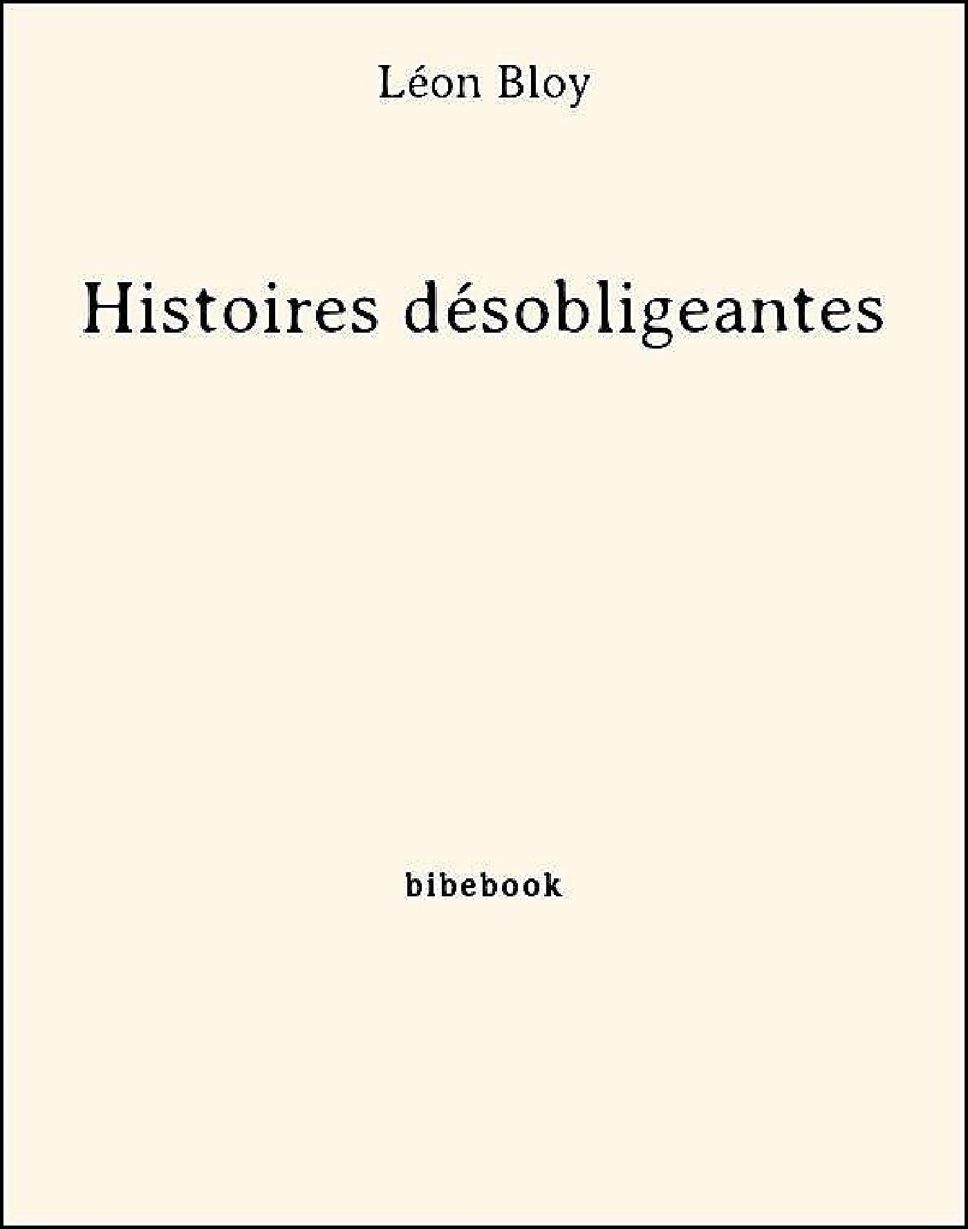 Histoires désobligeantes - Cover