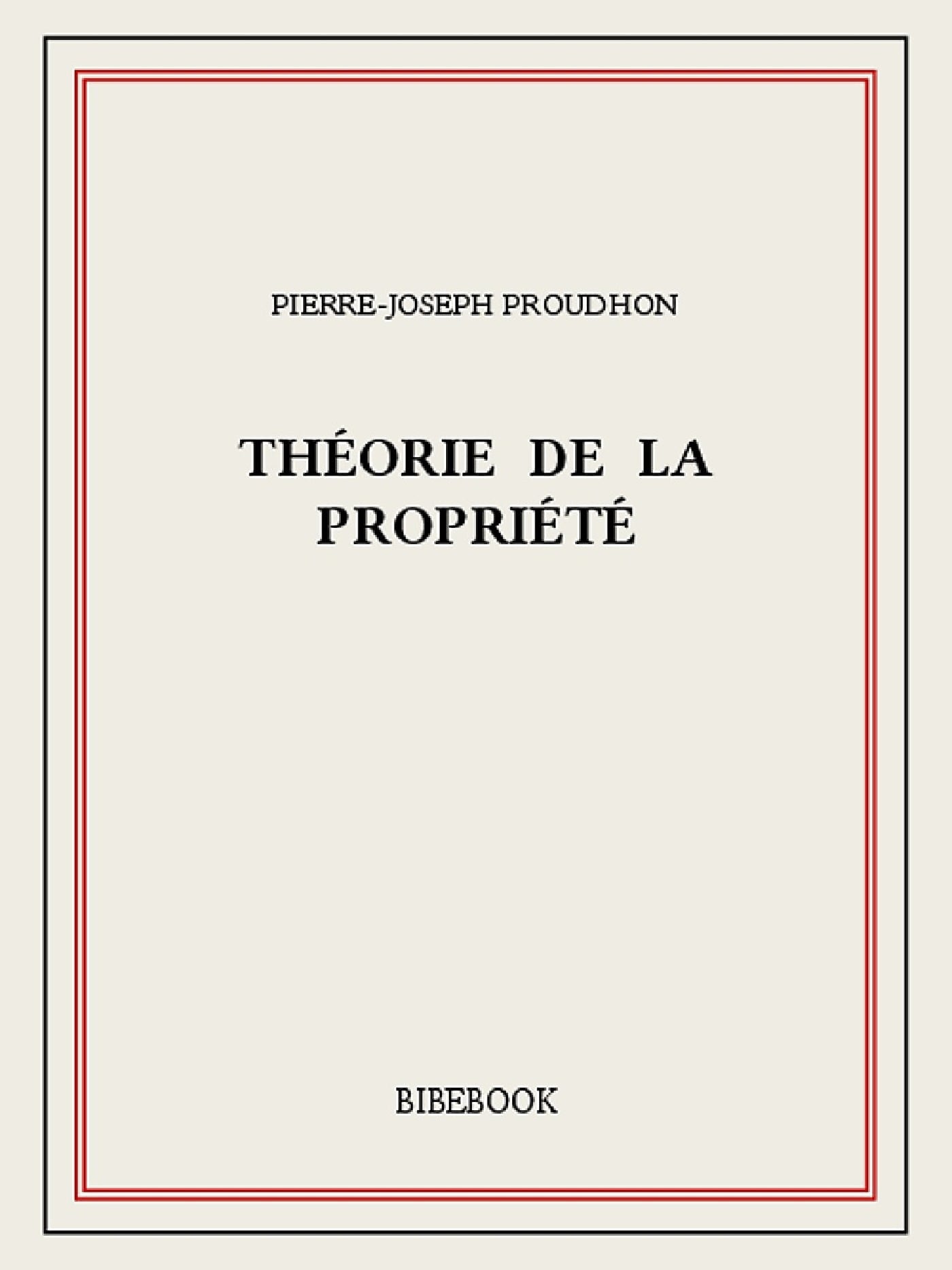 Théorie de la propriété - Cover