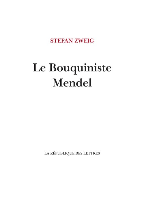 Le bouquiniste Mendel - Cover