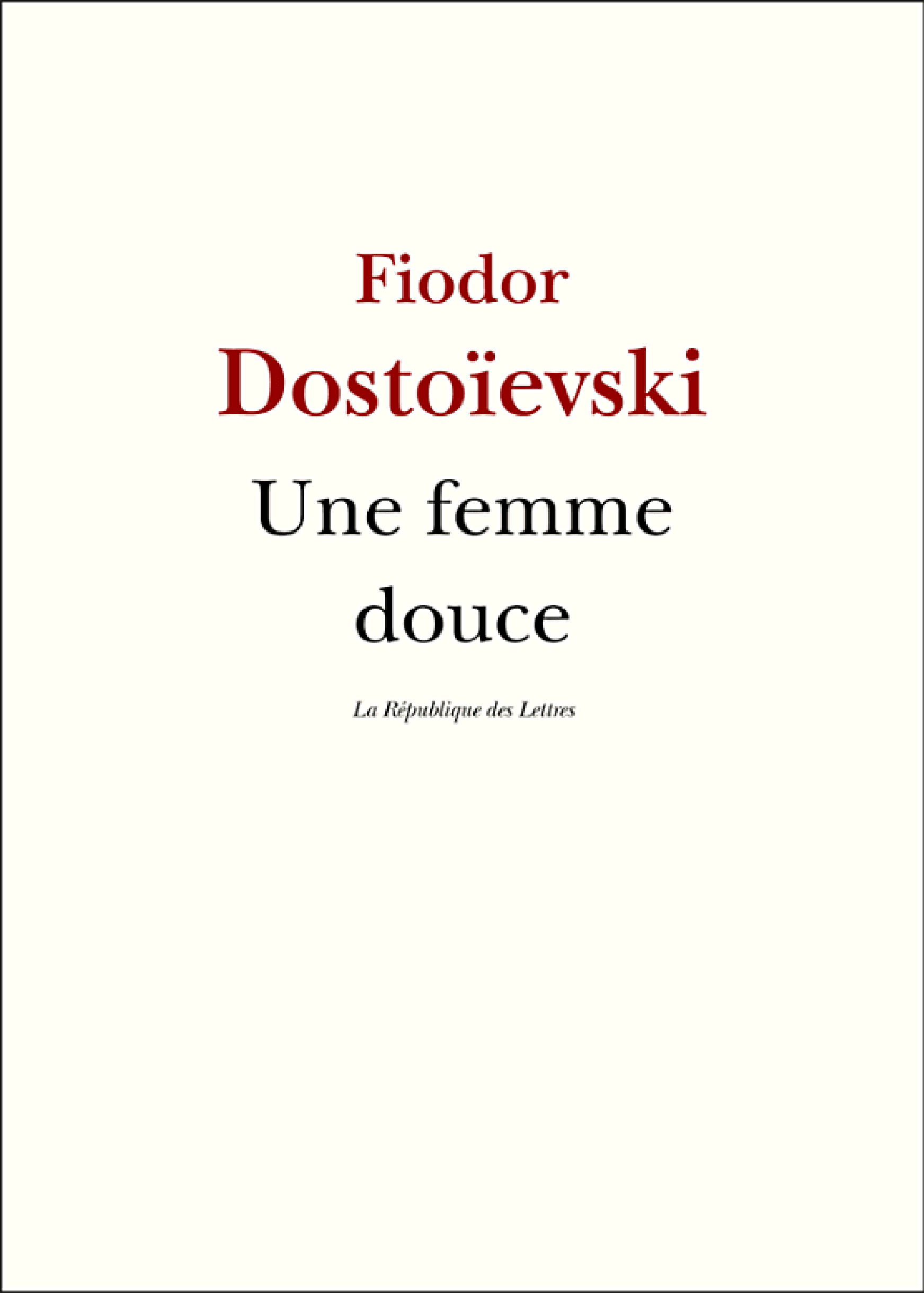 Une femme douce - Cover
