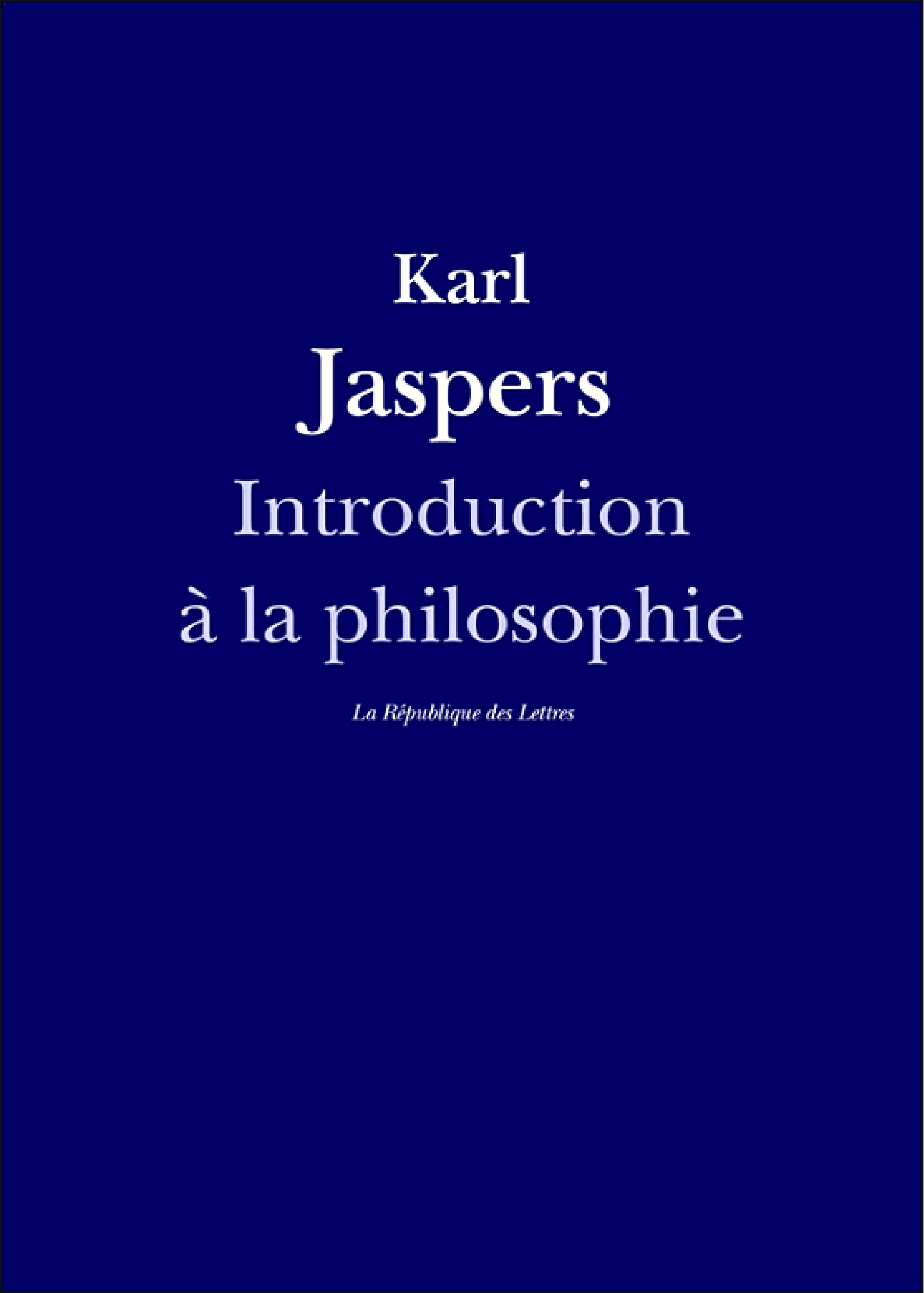 Introduction à la philosophie - Cover