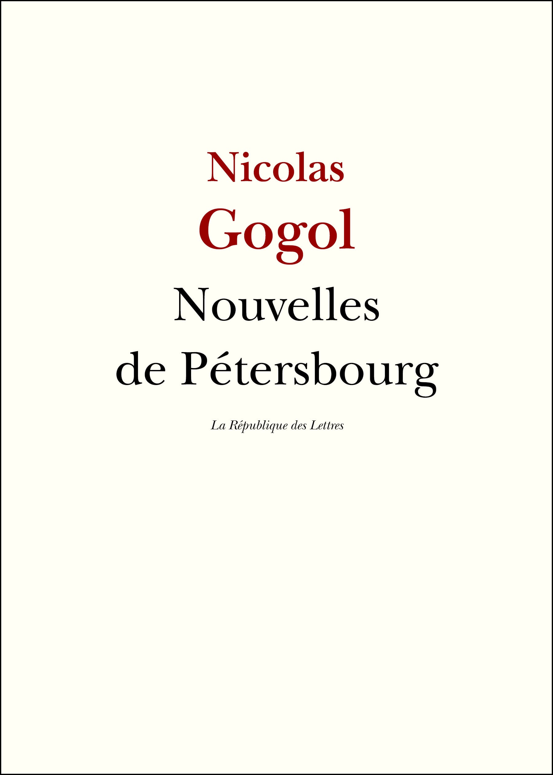 Nouvelles de Pétersbourg - Cover