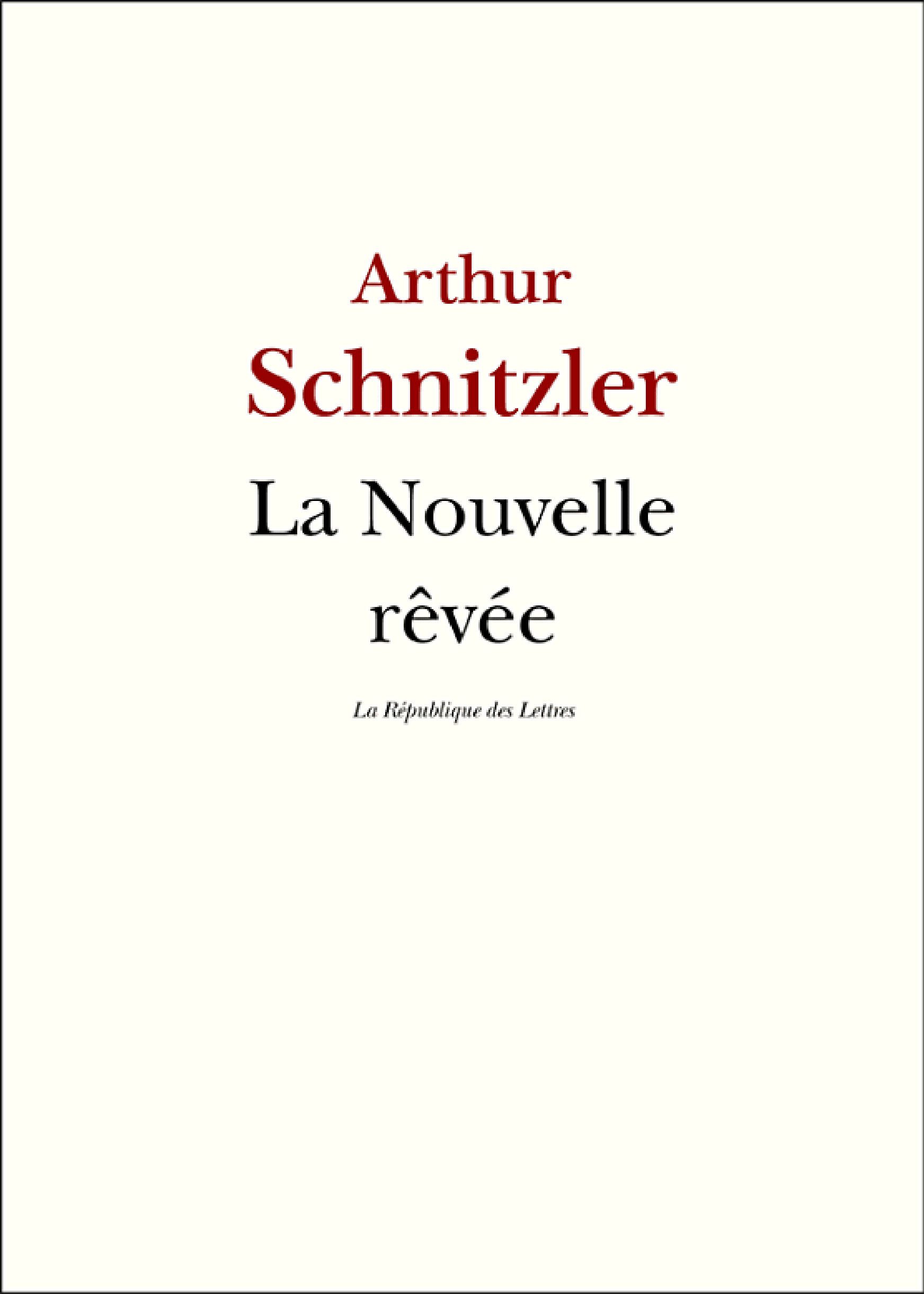 La Nouvelle rêvée - Cover