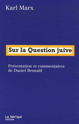 Sur la question juive - Cover