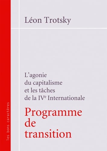 Programme de transition - Cover