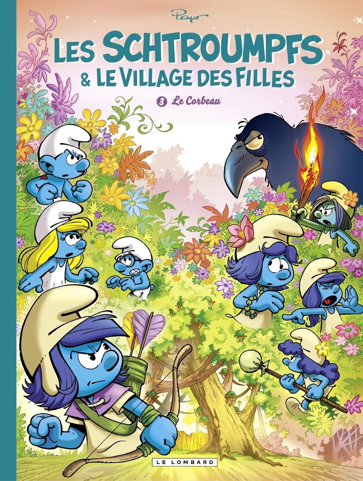 Les Schtroumpfs et le village des filles - tome 3 - Le Corbeau - Cover