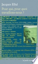 Pour qui, pour quoi travaillons-nous ?