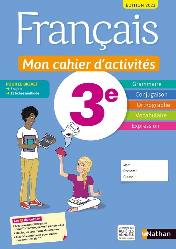 Français ; 3e ; mon cahier d'activités ; cahier de l'élève (édition 2021)