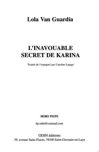L'inavouable secret de Karina