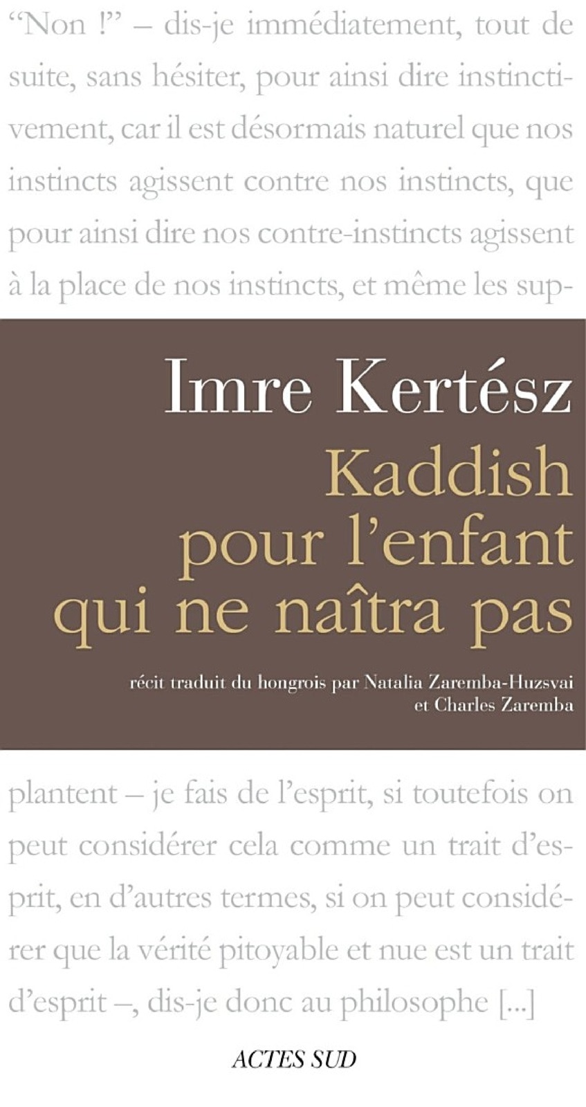 Kaddish pour l'enfant qui ne naîtra pas
