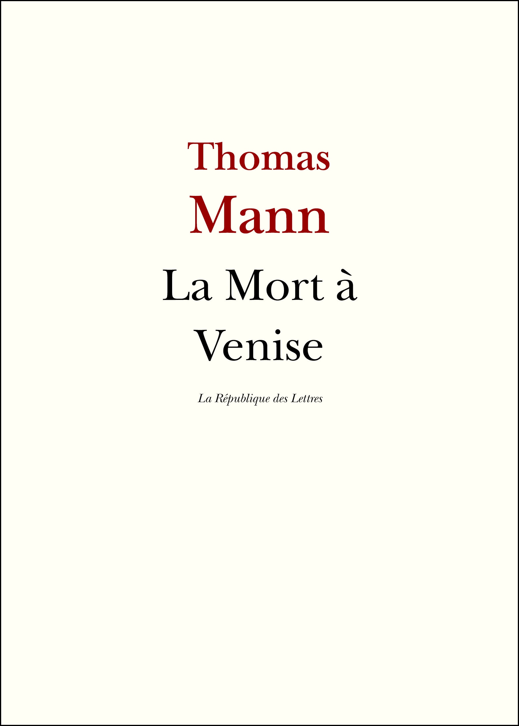 La Mort à Venise