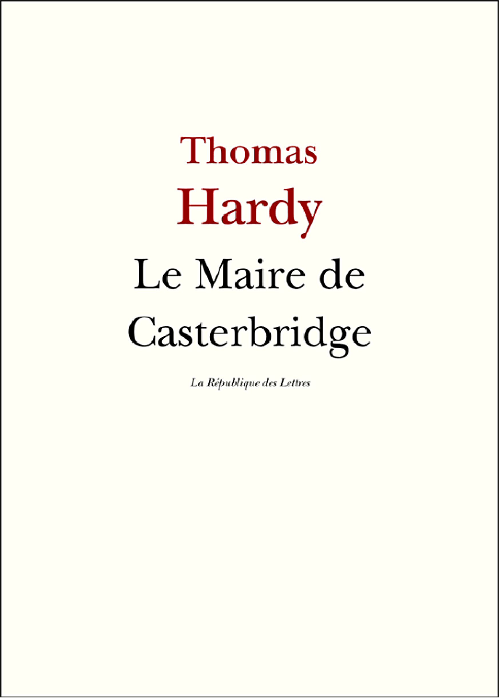 Le Maire de Casterbridge
