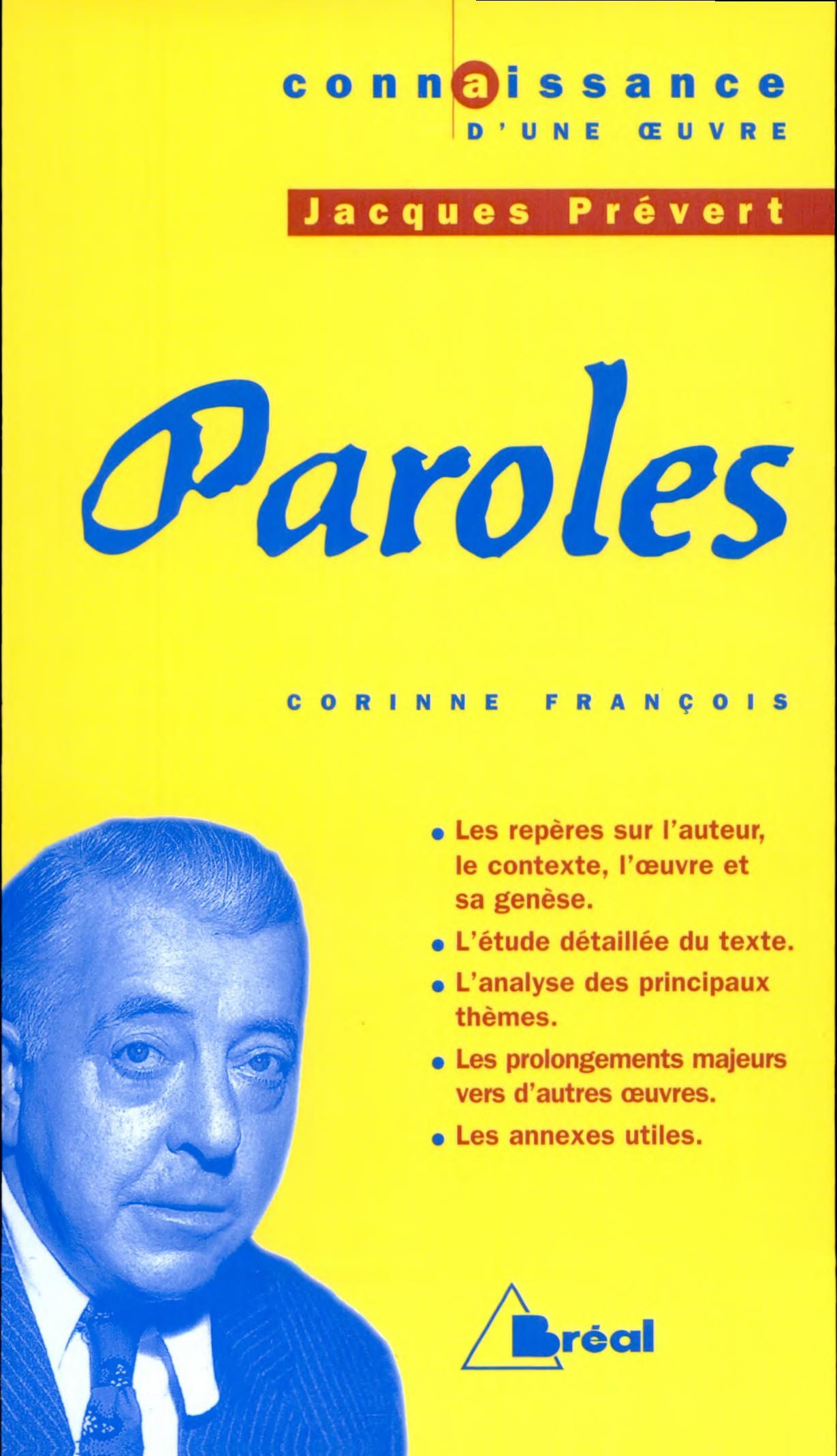 Paroles, Jacques Prévert (Connaissance d'une oeuvre)
