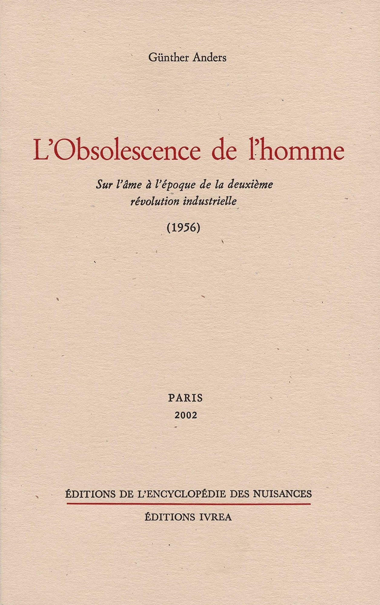 L'obsolescence de l'homme